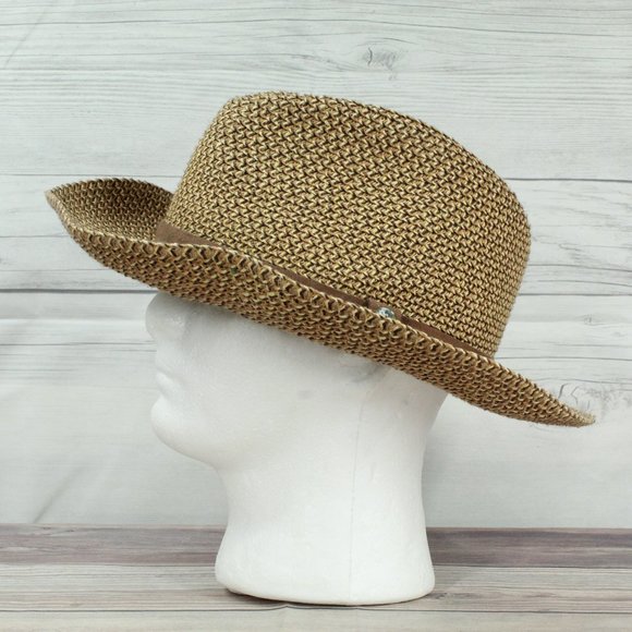 OUTBACK Wallaroo Brown 100% Paper Braid Woven Fedora Hat Size XL - Picture 2 of 10